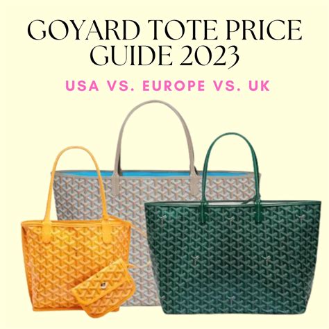 goyard colors 2023|goyard bags price list.